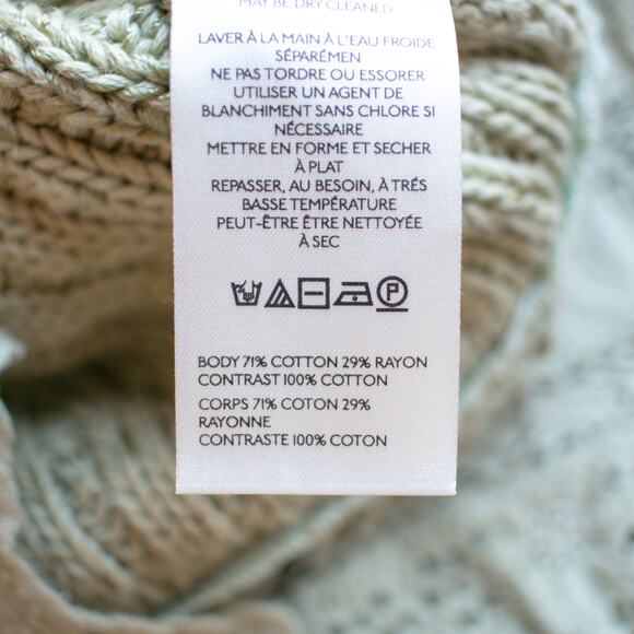 Anthropologie Pistachio Cable-Knit Lacey Sweater Size XXS - Picture 8 of 9